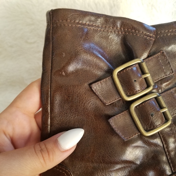 Host Pick💕Box-Tab Brown Mid/Low Rise Heeled Boots - Picture 11 of 12